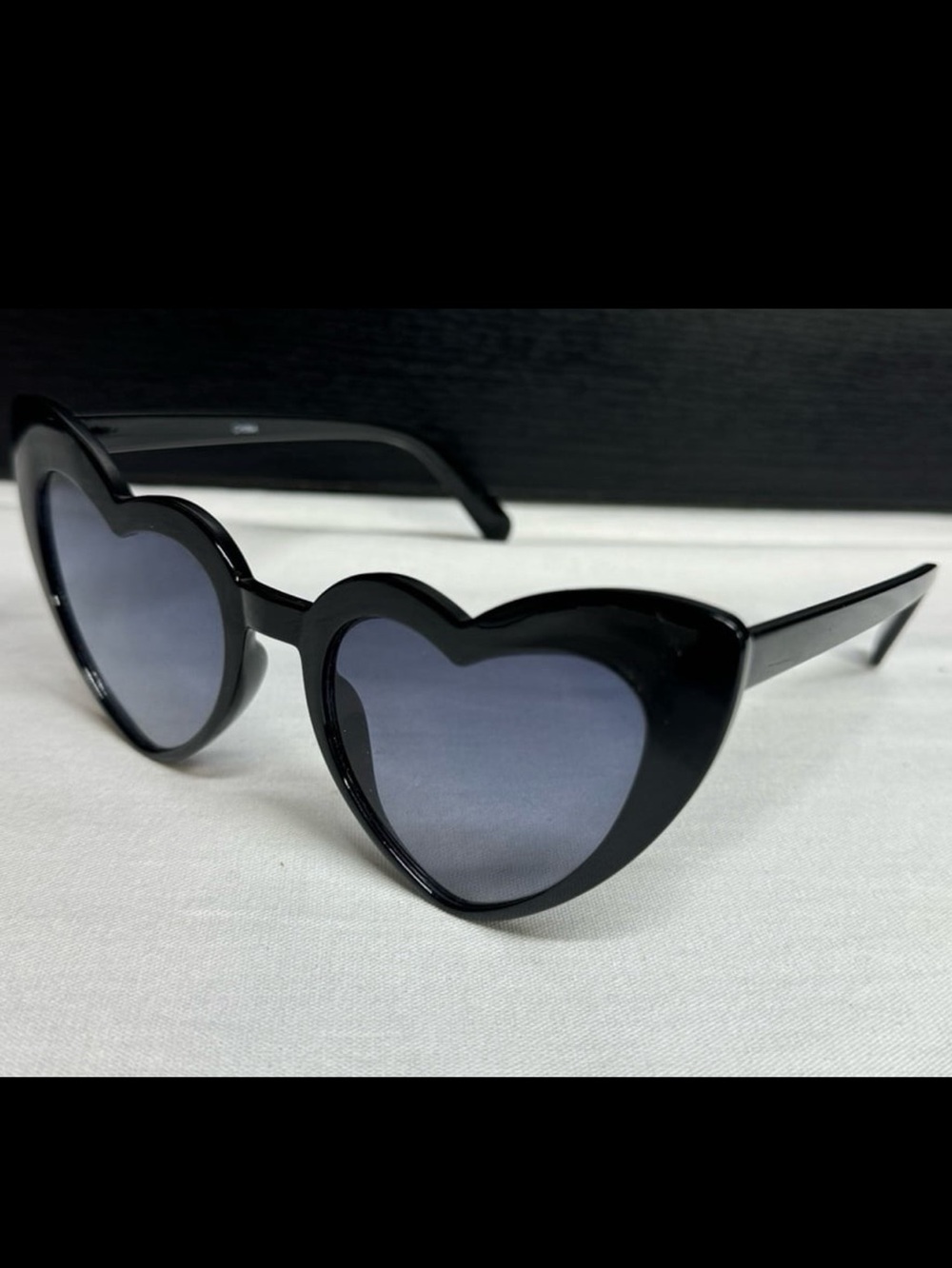 Make an offer! Black Heart-Shaped Sunglasses mobwife goth 60s dark Lolita